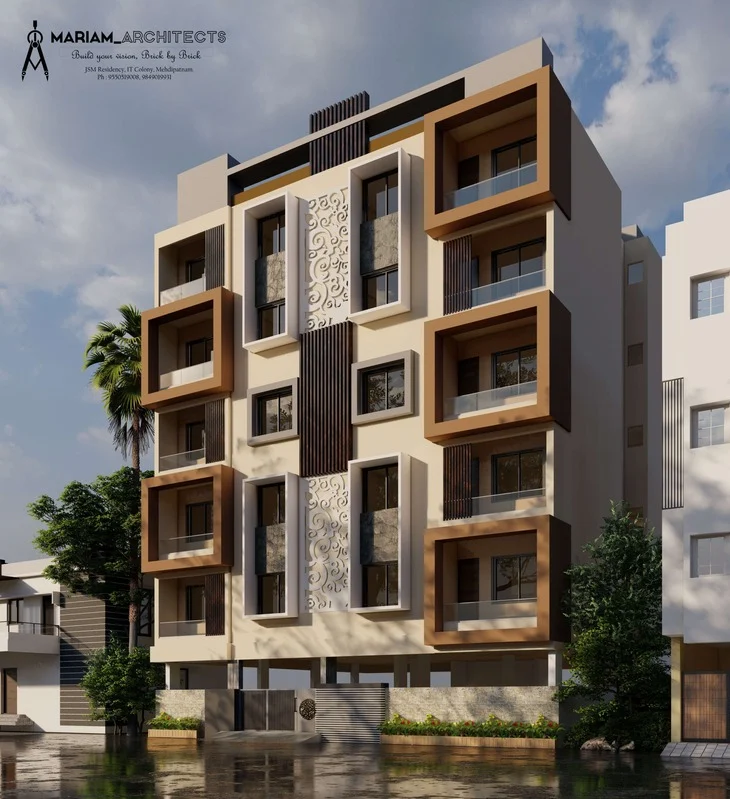 Front Elevation of an Apartment constructed by Elegant Infra Developers